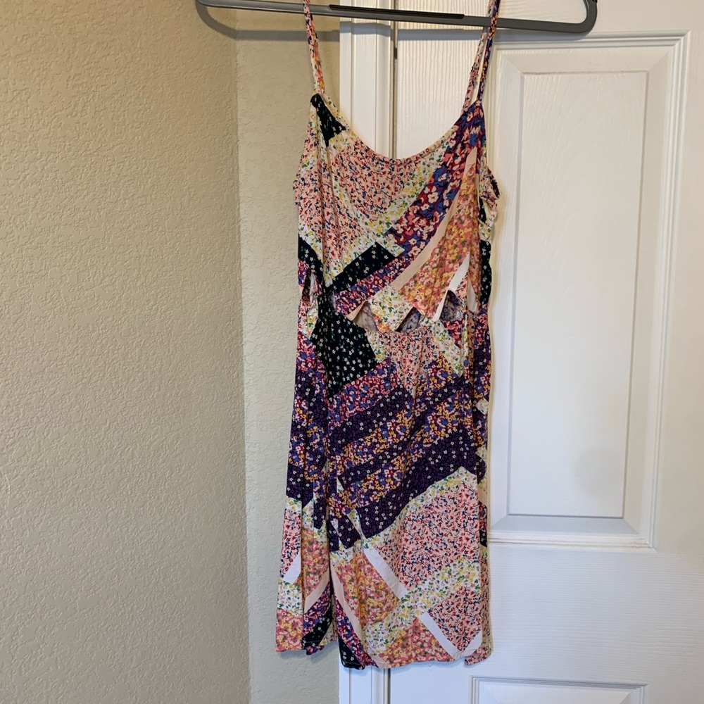 Divided Multicolor Patchwork Mini Dress